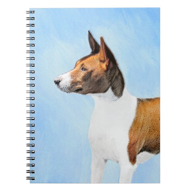 Caderno Espiral Pintura Basenji - Arte Original Custa (Frente)