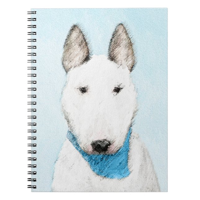 Caderno Espiral Pintura Bull Terrier - Arte Cachorro Original Boni (Frente)