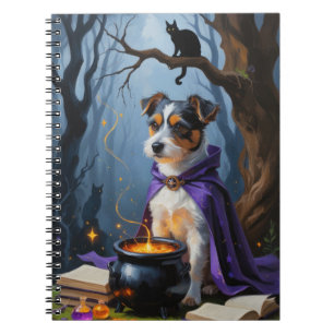 Caderno Espiral Pintura Caprichosa de Halloween do Terrier Austral