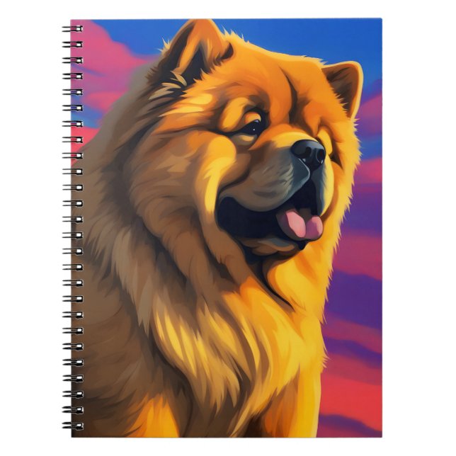 Caderno Espiral Pintura Chow Chow (Frente)