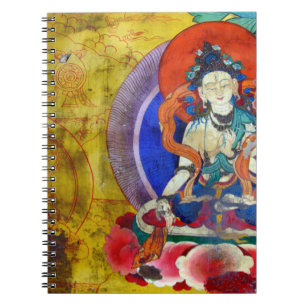 Caderno Espiral Pintura com o notebook Buda