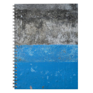 Caderno Espiral Pintura de abstrato branco e azul