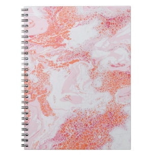 Caderno Espiral Pintura de abstrato branco e azul