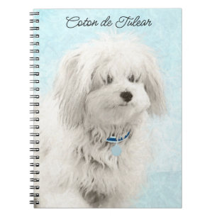 Caderno Espiral Pintura de Algodão de Tulear - Arte de Cachorro Or