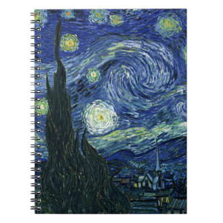 Caderno Espiral Pintura de arte na noite estelar Vincent van Gogh