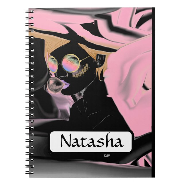 Caderno Espiral Pintura de Bela Rosa e Pop (Frente)