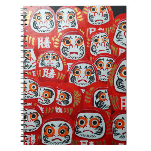 Caderno Espiral Pintura de bonecas Daruma por Alfred Fox