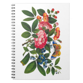 Caderno Espiral Pintura de borboleta de pedras coloridas brilhante