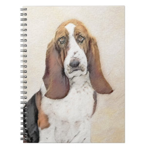 Caderno Espiral Pintura de Cachorro Basset - Arte de Cachorro Orig
