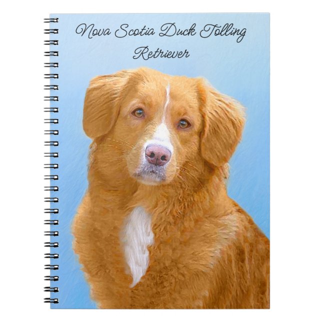 Caderno Espiral Pintura de Cachorro de Retriever com Tolerância a  (Frente)