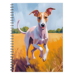 Caderno Espiral Pintura de cachorro galgo italiano Pet