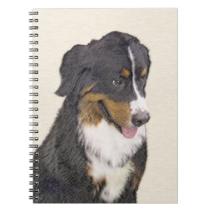 Caderno Espiral Pintura De Cão Da Montanha Bernese - Arte Origina