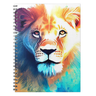 Caderno Espiral Pintura de Cores de Animais da Natureza Selvagem d