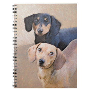 Caderno Espiral Pintura de Dachshund (Smooth) - Arte de Cão Origin