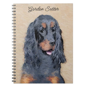 Caderno Espiral Pintura de Gordon Setter - Arte de Cachorro Origin