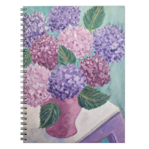 Caderno Espiral Pintura de Hydrangea