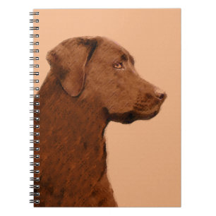 Caderno Espiral Pintura de Labrador Retriever (Chocolate) - Arte C