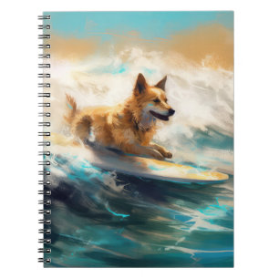Caderno Espiral Pintura de Navegação em Praia do Lapphund, Finland