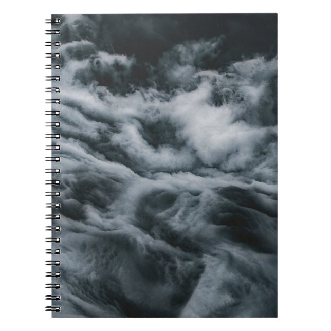 Caderno Espiral pintura de nuvens de cinza (Frente)