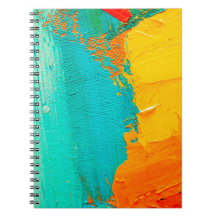 Caderno Espiral Pintura de óleo desenhada à mão. fundo de abstrato