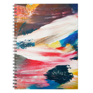Caderno Espiral Pintura de óleo desenhada à mão. fundo de abstrato