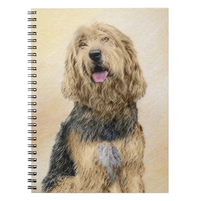 Caderno Espiral Pintura de Otterhound - Arte de Cachorro Original  (Frente)