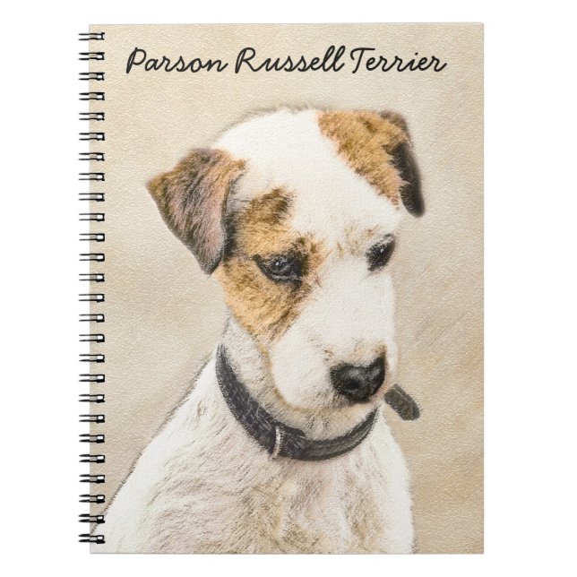 Caderno Espiral Pintura de Parson Jack Russell Terrier - Arte Cani (Frente)