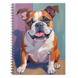 Caderno Espiral Pintura de Pet Bulldog Caprichosa Aquarela Cachorr