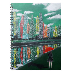 Caderno Espiral Pintura de Reflexão de Outono por Alfred Fox