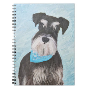 Caderno Espiral Pintura de Schnauzer (Miniatura) - Cachorro Origin