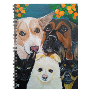 Caderno Espiral Pintura de selfie de animal de estimação por Alfre