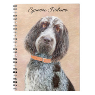 Caderno Espiral Pintura de Spinone Italiano - Arte de Cachorro Ori