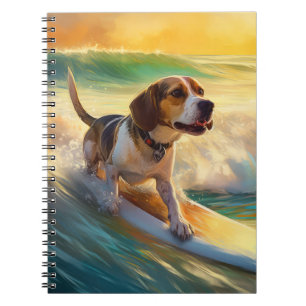 Caderno Espiral Pintura de Surf da Praia Beagle