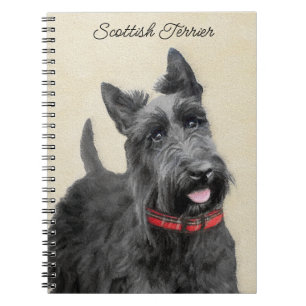 Caderno Espiral Pintura de Terrier escocês - Arte de cão original 