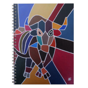 Caderno Espiral Pintura de Touro Abstrato por Alfred Fox