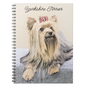 Caderno Espiral Pintura de Yorkshire Terrier - Arte Original de Ca