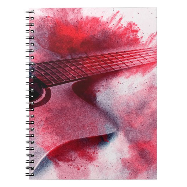 Caderno Espiral pintura digital abstrato de guitarart, abstrato, (Frente)