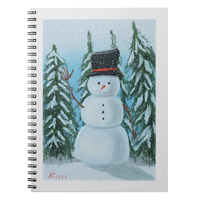 Caderno Espiral pintura digital snowman (Frente)