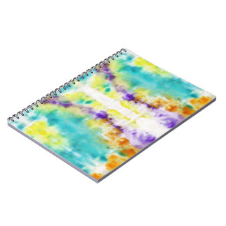 Caderno Espiral Pintura do abstrato no notebook do design do tecid