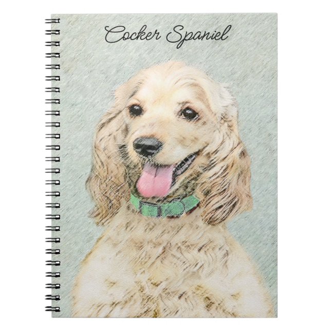 Caderno Espiral Pintura do Cocker Spaniel Buff - Arte Original par (Frente)