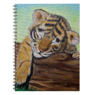 Caderno Espiral Pintura Do Cubo De Tigre Suspenso