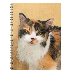 Caderno Espiral Pintura do gato de chita - arte original bonito do