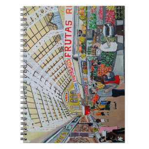 Caderno Espiral Pintura do Mercado Central de Valência por Alfred