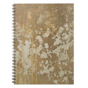 Caderno Espiral Pintura Dourada Abstrato com espinhos de prata
