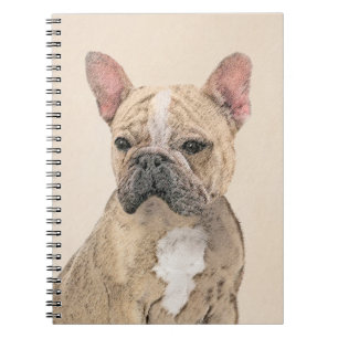Caderno Espiral Pintura em Bulldog Francês (Sable) - Pintura Origi