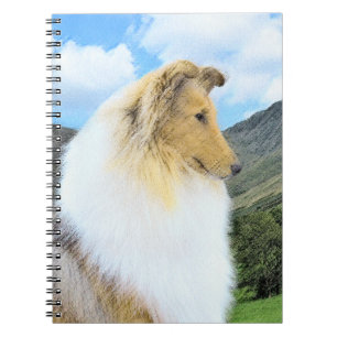 Caderno Espiral Pintura em Collie, em Montanhas (Rough) - Arte Can