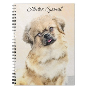 Caderno Espiral Pintura em espanhol tibetano - Arte canina origina
