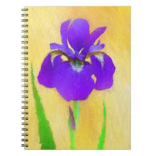 Caderno Espiral Pintura em Íris com pérola - Cão original branc