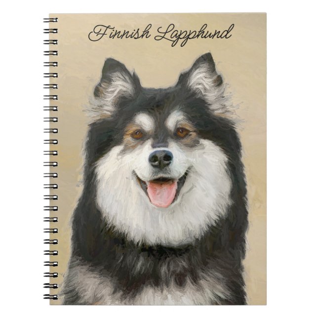 Caderno Espiral Pintura em Lapfund Finlandês - Arte Cachorra Origi (Frente)