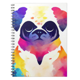 Caderno Espiral Pintura em pintura com cores de animais selvagens